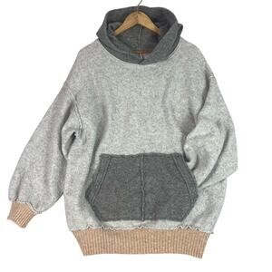 Free People Significant Other Sweatshirt Oversized Small Terry Hoodie Grey Fall